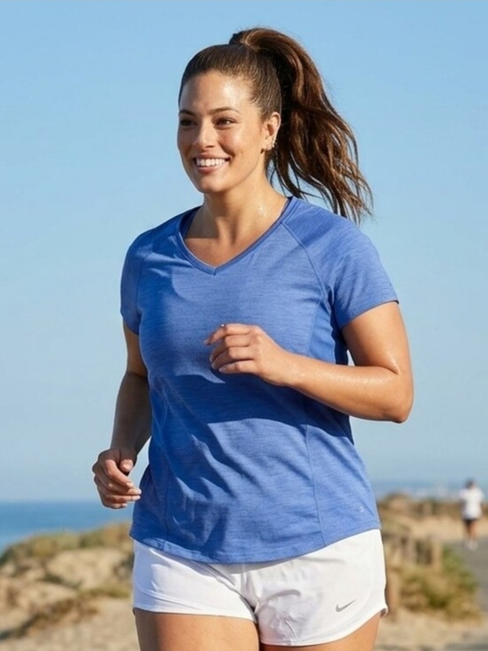 Danskin Royal Blue V-Neck Short Sleeve Tee Plus Size XXL/20